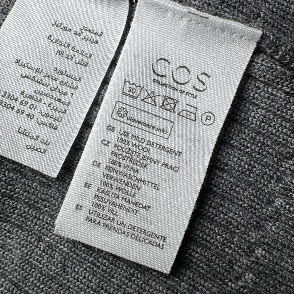 COS 100% Wool Button Up Cardigan Sweater Gray Minimalist Capsule Womens Size L - Picture 6 of 12